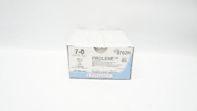 Ethicon 8702H Prolene Polypropylene 7-0 BV-1 9.3mm 3/8c 24In - Box of 36